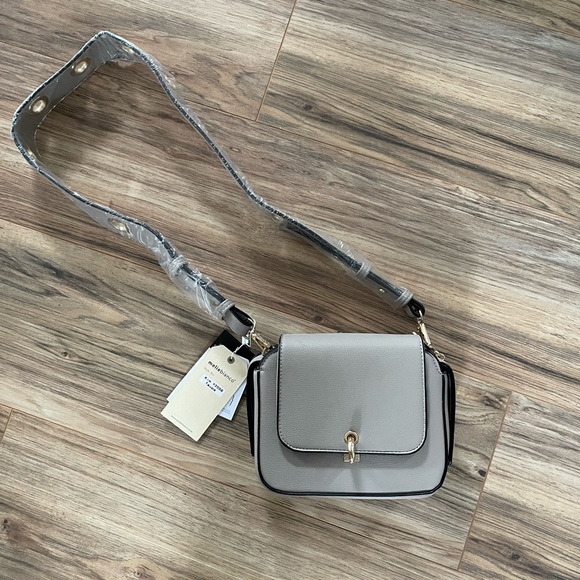 Melie Bianco Handbags - Melie Bianca Kim Crossbody Purse in Taupe